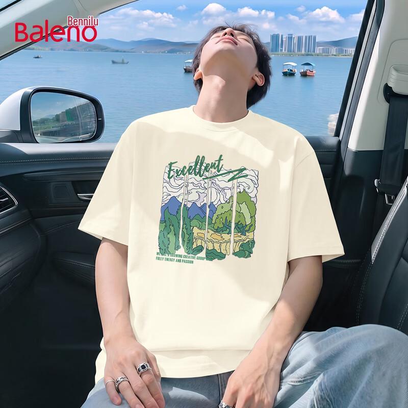 

Baleno Men s Loose Fit Cotton Short Sleeve T-Shirt M