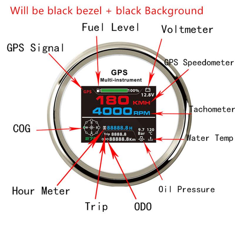 10-112V / 24V Tachometer Speed Water Temperature Fuel Pressure ODO Clock Trip Voltmeter