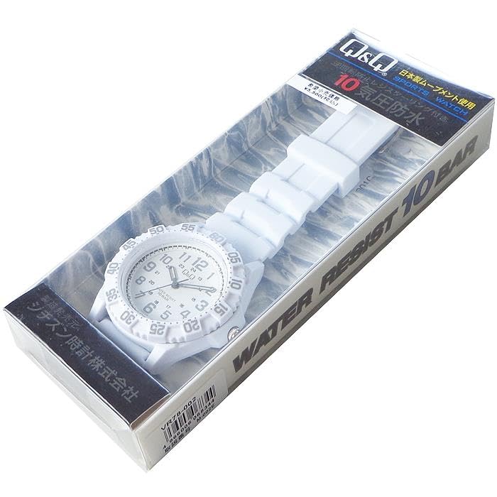 Citizen Water Resistant to 10 White Q&Q VR78-002 Men's Diver's Watch, ATM,