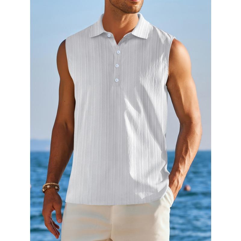Men S Sleeveless Casual Vest Summer Outdoor Basic Top S белый