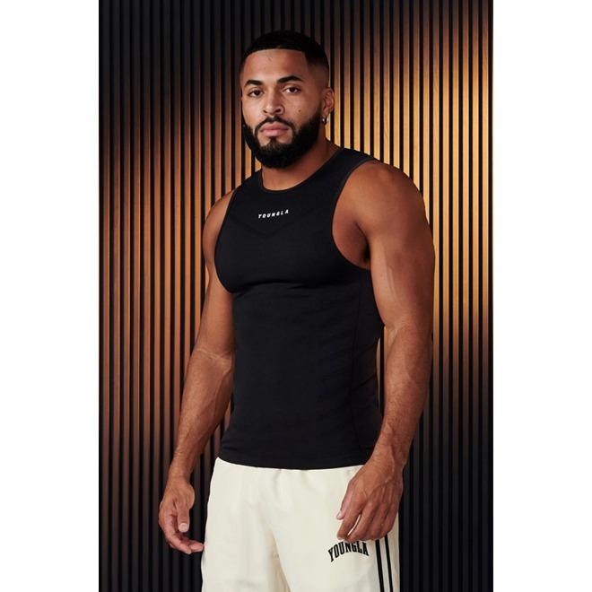 

Summer Fitness Sports Running Casual Vest Elastic and Breathable Men’s Tank Tops S чорний