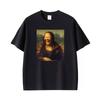 Mona Lisa Lustiges Meme Künstler Grafik T-Shirts Unisex Kleidung Cooles Vintage Streetwear T-Shirts Sommer Übergröße Lässiges T-Shirt Oberteile