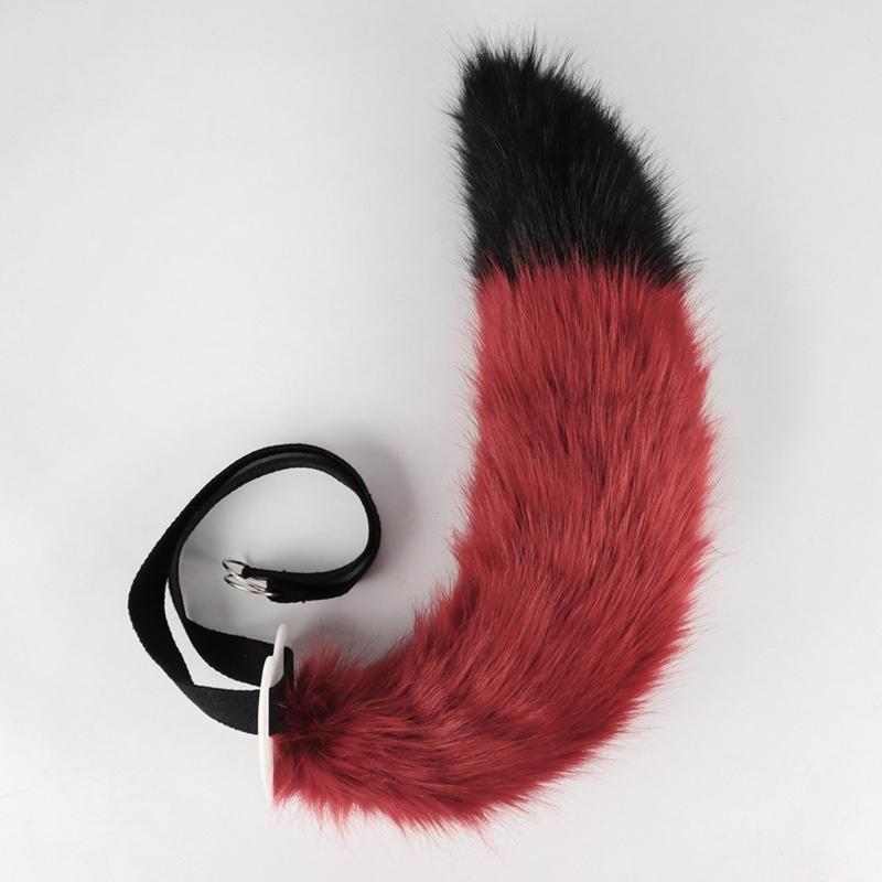 Anime-Cosplay Props Foxes Ears and Tail Set Plush Furry Animal Ears Hairhoop with Foxes Tail Fancy-Dress Party Costumes