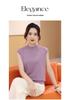 Women's Machine Washable Wool Vest: Hot Style, Half-High Collar, Sleeveless, Simple Design.