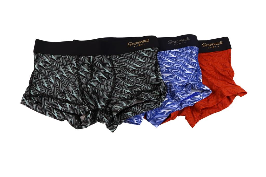 Grave Vault DOMINO Boxer Blue Low-Rise Briefs, Men's,