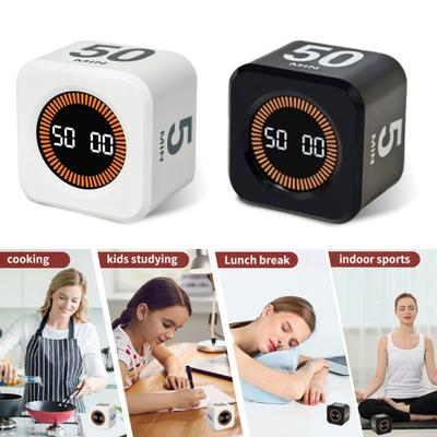 Temporizador Pomodoro Digital em Cubo Temporizador de Contagem Regressiva Visual para Estudo Fitness Produtividade com Rotação Automática