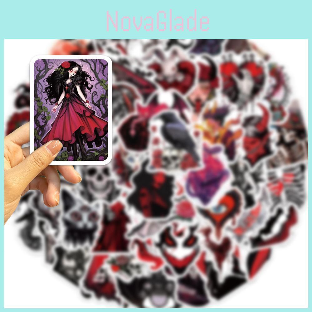 50 de Autocolante Drăguțe și Impermeabile cu Cranii de Groază și Desene cu Fete pentru Decorarea Chitarei, Caietului și Bagajelor