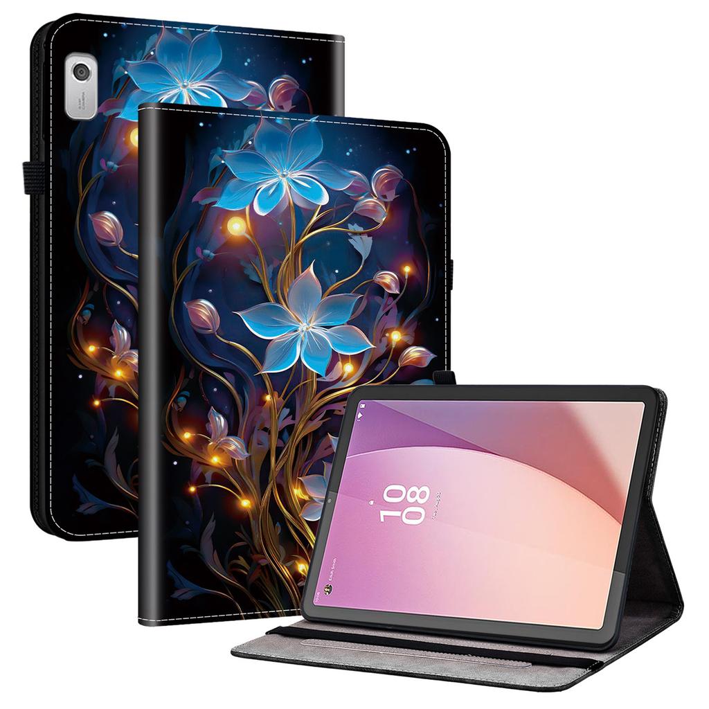 Pro Lenovo Tab M9 Kožené pouzdro Vzor Tištěný Stojánek Kryt na tablet se sloty na karty
