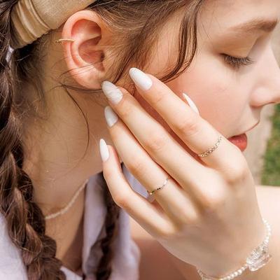 Reusable Nail Tips Triple White Almond
