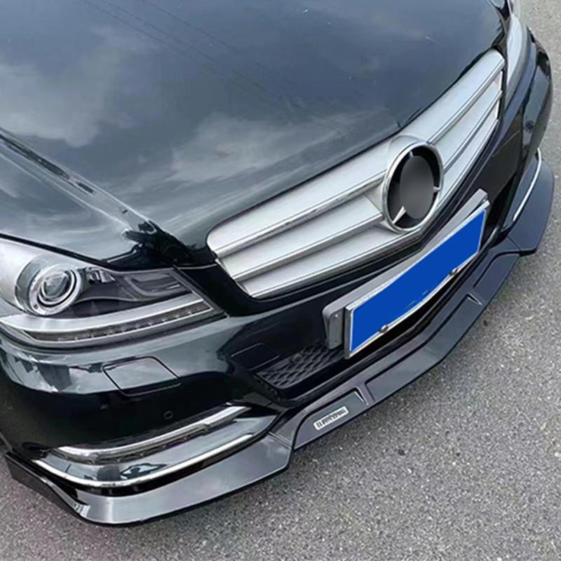 For 2009-2014 Mercedes Benz C-Class W204 Front Bumper Lip Chin Spoiler Splitter Diffuser Protection Guard Deflector Bodykit