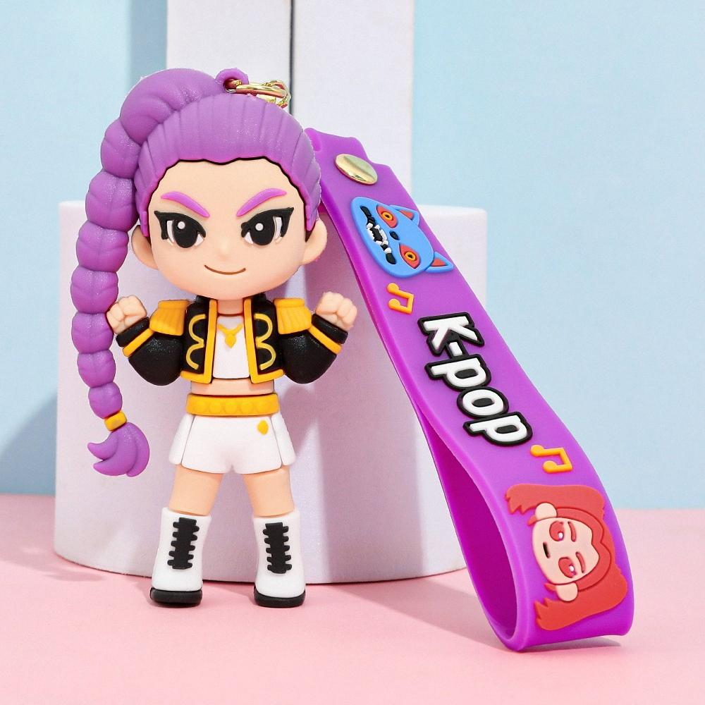New KPOP Demon Team Keychain, Tiger Character PVC Figure Keychain, Cute Harajuku Style Key Ring for Kids & Fans Halloween