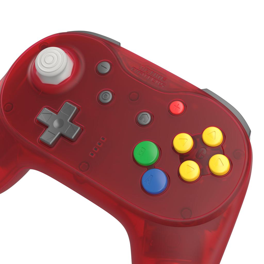 Retro Fighters Brawler64 Pro Series Red Wireless Controller with Hall Effect Compatible with Nintendo 64 Switch Switch 2 PC Sticks, / / /