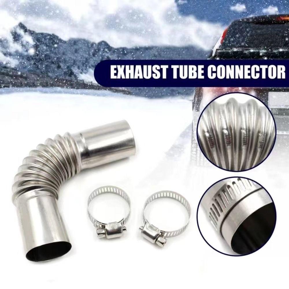 1Pc 24mm Exhaust Pipe Tube Silver Elbow Connector car assessories parts Boat Heater  for car