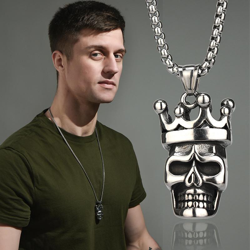 Skull Elegant Vintage Pendant Necklace Made Of Titanium Steel For Memorable Ideas Gift