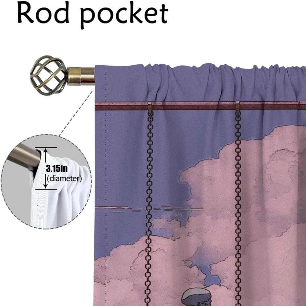 Love Skeleton Blackout Curtain for Room 2 Panel Curtains Child Room Home Interior Curtains Partition Shades Tulle for Bedroom