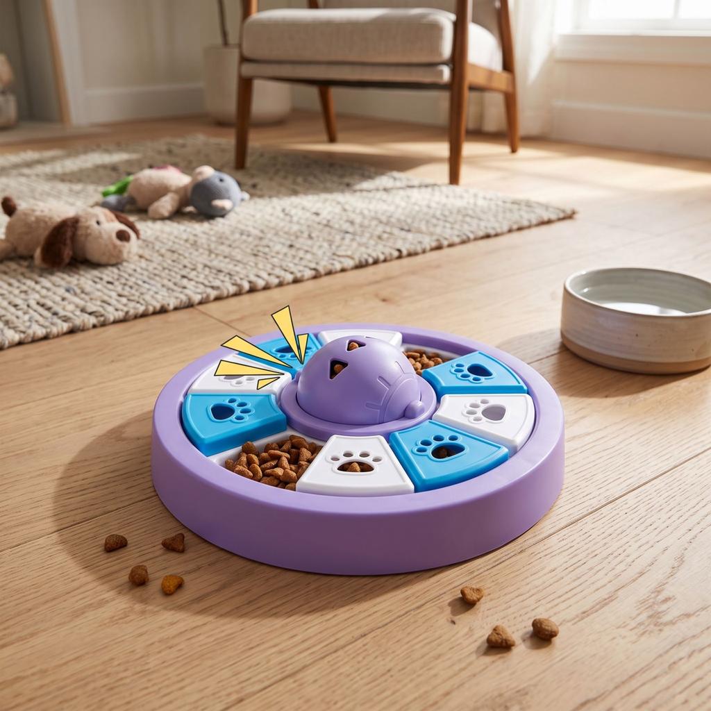 Interactive Dog Slow Feeder Bowl with -Gulping Design - Fun Hiding Puzzle Toy for Small Medium Large Breeds
