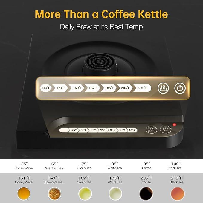 1L 304 Touch Screen Panel Electric Health Kettle Indicator Stainless Steel Electric Kettle Coffee Pot with Temperature