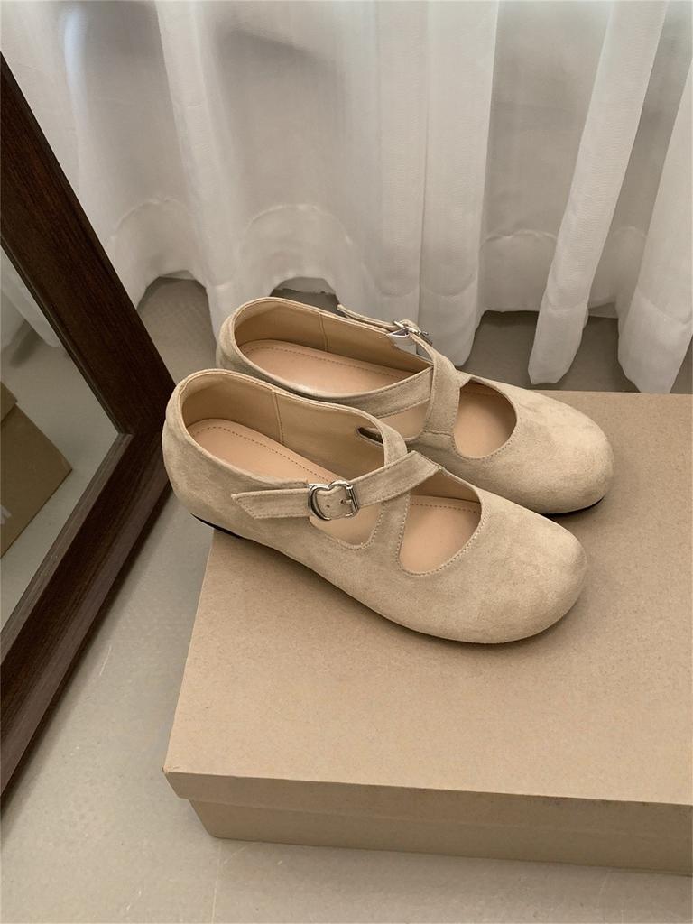 Inner heightening retro ballet shoes children's new cross strap fashion round head Mary Jane single shoes