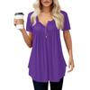 Damen Freizeit T-Shirt Rundhals Pullover Kurzarm Top