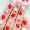 50pcs Resin Cute 3D Mini Strawberry Flat Back Rhinestone Scrapbook DIY Craft For Nail  Decor Jewelry Accessories