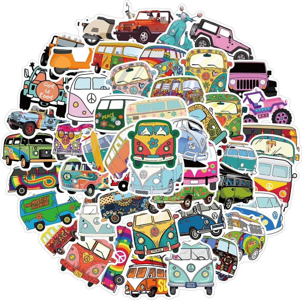 50 Hip-hop Style Outdoor Bus Bike Graffiti Stickers Suitcase Laptop No Glue Stickers Car Stickers