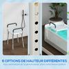 57-69cm Aluminium Frame Bath Seat - Light Blue