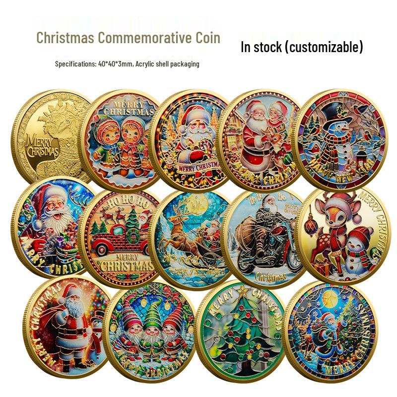 Christmas Santa Claus Commemorative Coin - Holiday Gift and Lucky Medal
