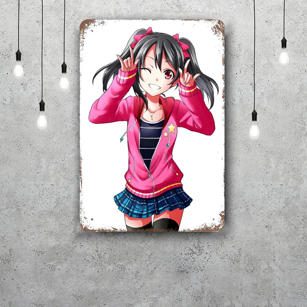 nico yazawa cartoon Funny Bar Metal Sign Retro Plaque Vintage Sign Alcohol Drinker Pub Club  Kitchen Wall Decoration