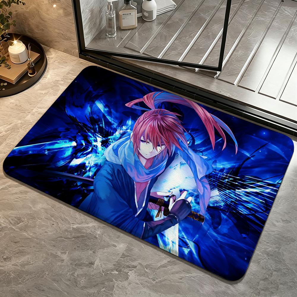 Rurouni Kenshin Floor Mat Bedroom Carpet, Bathroom Foot Mat, Doormat, Non-Slip Absorbent Multi-Use