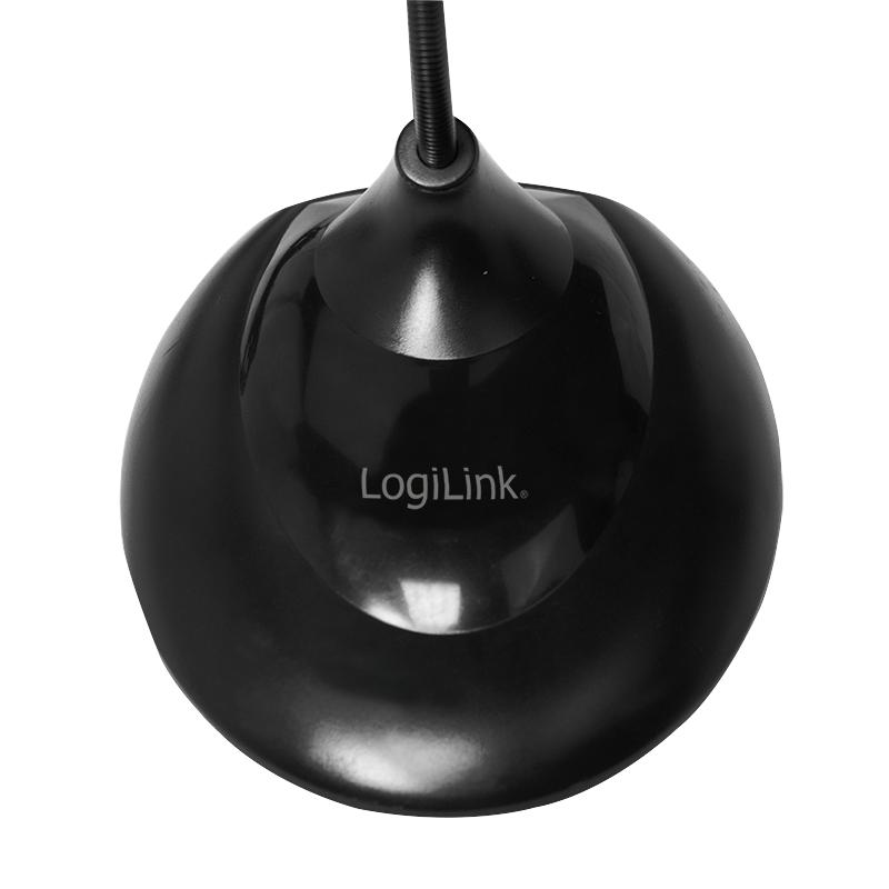 LogiLink Desktop Microphone with 3.5mm Jack, Flexible Neck, Stand, Adjustable, Compact Design