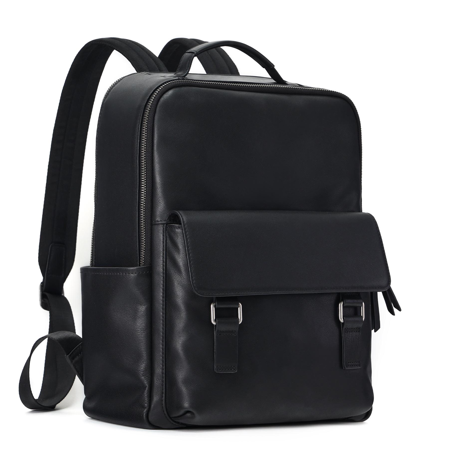 

Мужской рюкзак из натуральной кожи большой вместимости для ноутбука для деловых поездок