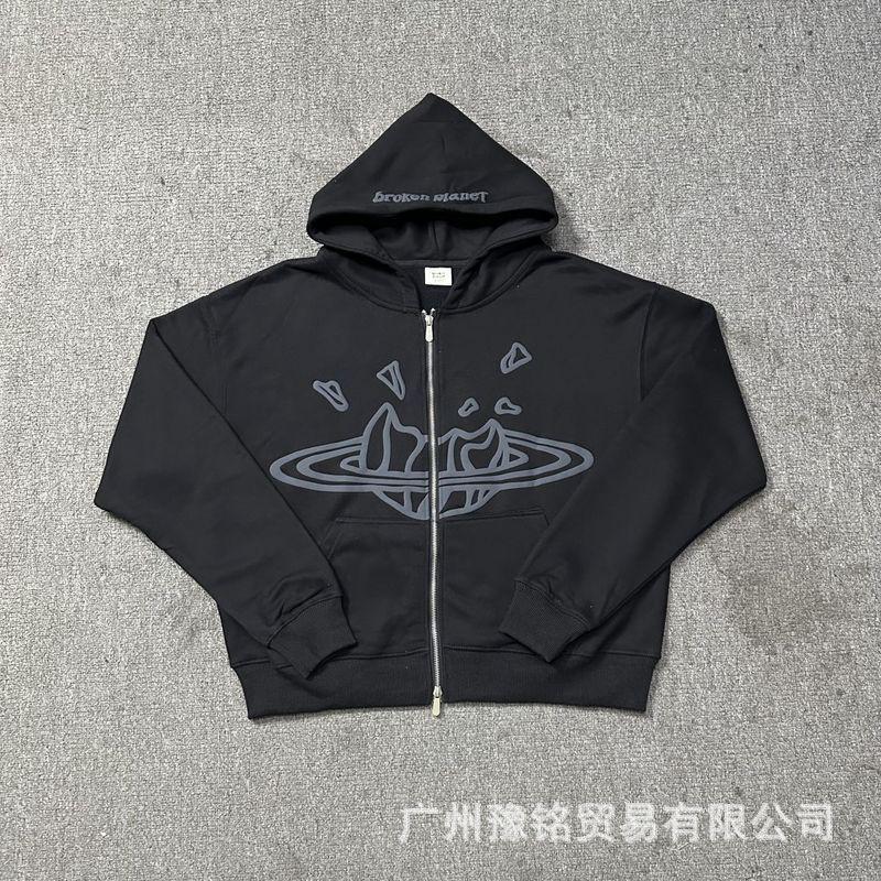 Broken Planet Oversized Hoodie Jogger Set Mens Streetwear Cotton Fleece Letter Puff Print Loose Fit Winter