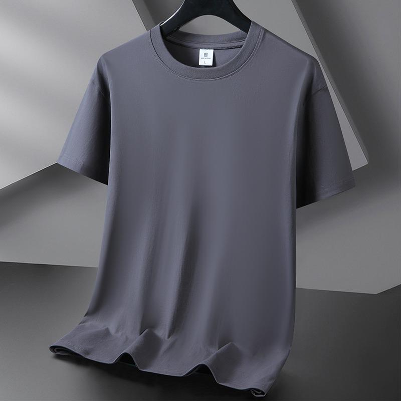 QICED Men's Fashion Casual Summer Spring O-Neck Short Sleeve Blouses & Shirts Casual Chic