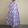 Short Sleeve Plus Size Vintage Floral New In Dresses for Women Casual Loose Long Summer Dress
