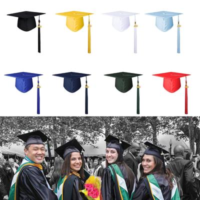 Comfortable Knitted Graduation Cap 2025 For Children Glossy Lookings Tassels Graduation Hat For Various School Event