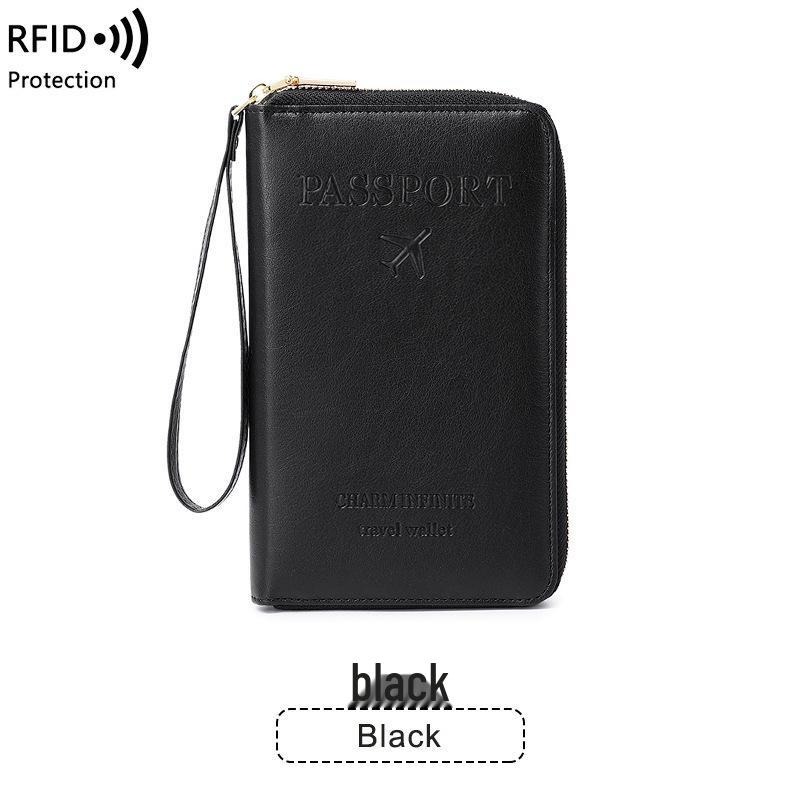 Cross-border RFID Passport Holder & Travel Document Bag with Zipper