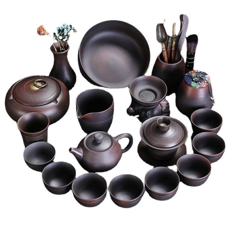 Purple Pottery Kung Fu Tea Set Household Purple Sand Brewing Teapot Teacup Tea Sea Tea Set Set High-End Business Gifts