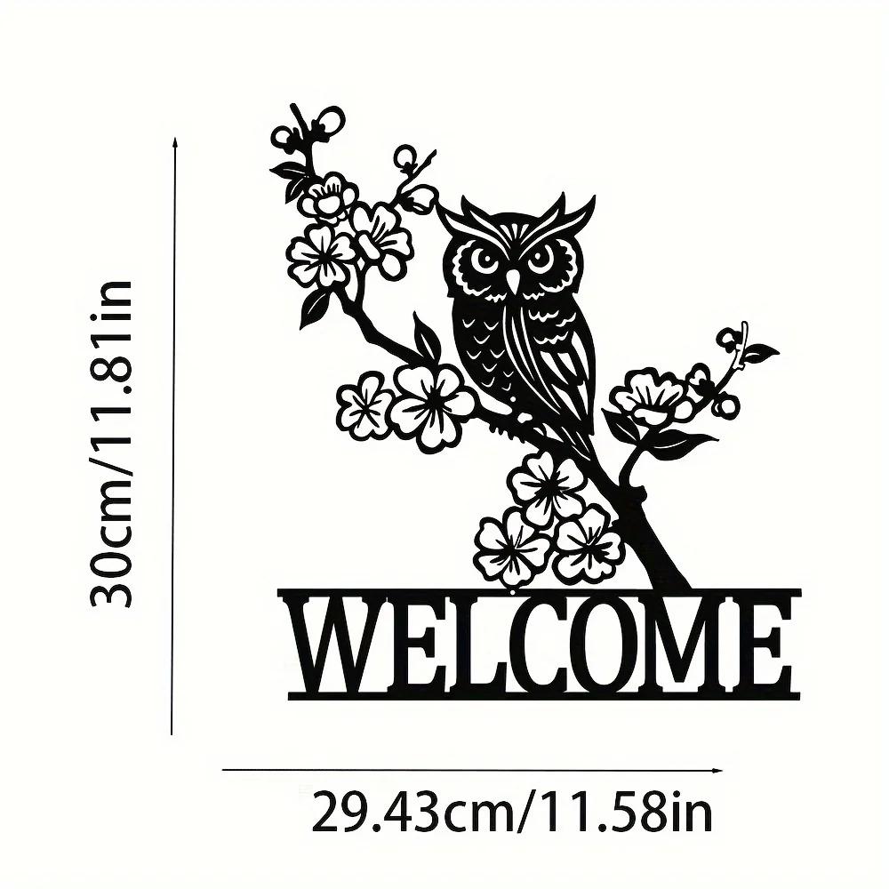 Minimalist Metal Wall Decorations: Owl, Butterfly and Hummingbird Welcome Signs - for Indoor/outdoor Use