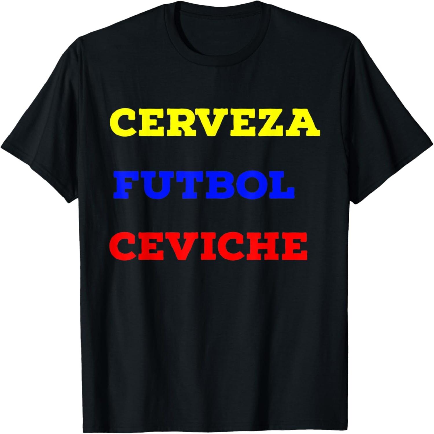 Cerveza Futbol Ceviche Ecuador Flag Soccer Sports Team T-Shirt S разноцветный