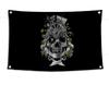 1pc Double Broken Skull With Knife Pirate Flag Flags And Banners Four Hole Flag Polyester Outdoor Decor Room Aesthetic