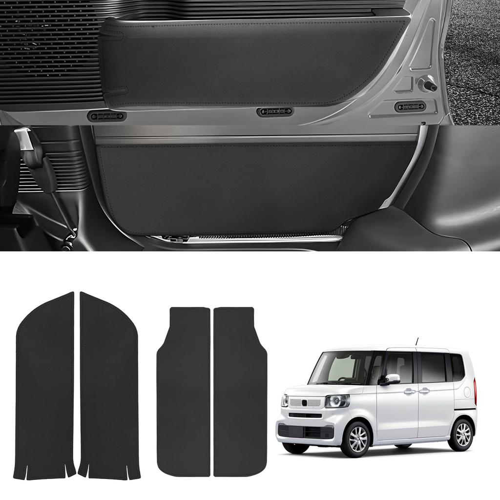 GIMUYA Door Kick Guards for Honda New JF6 Custom October 2023 Door Trim Scratch and Stain Interior Custom PU Set of 4 N-BOX (3rd Generation, onwards),