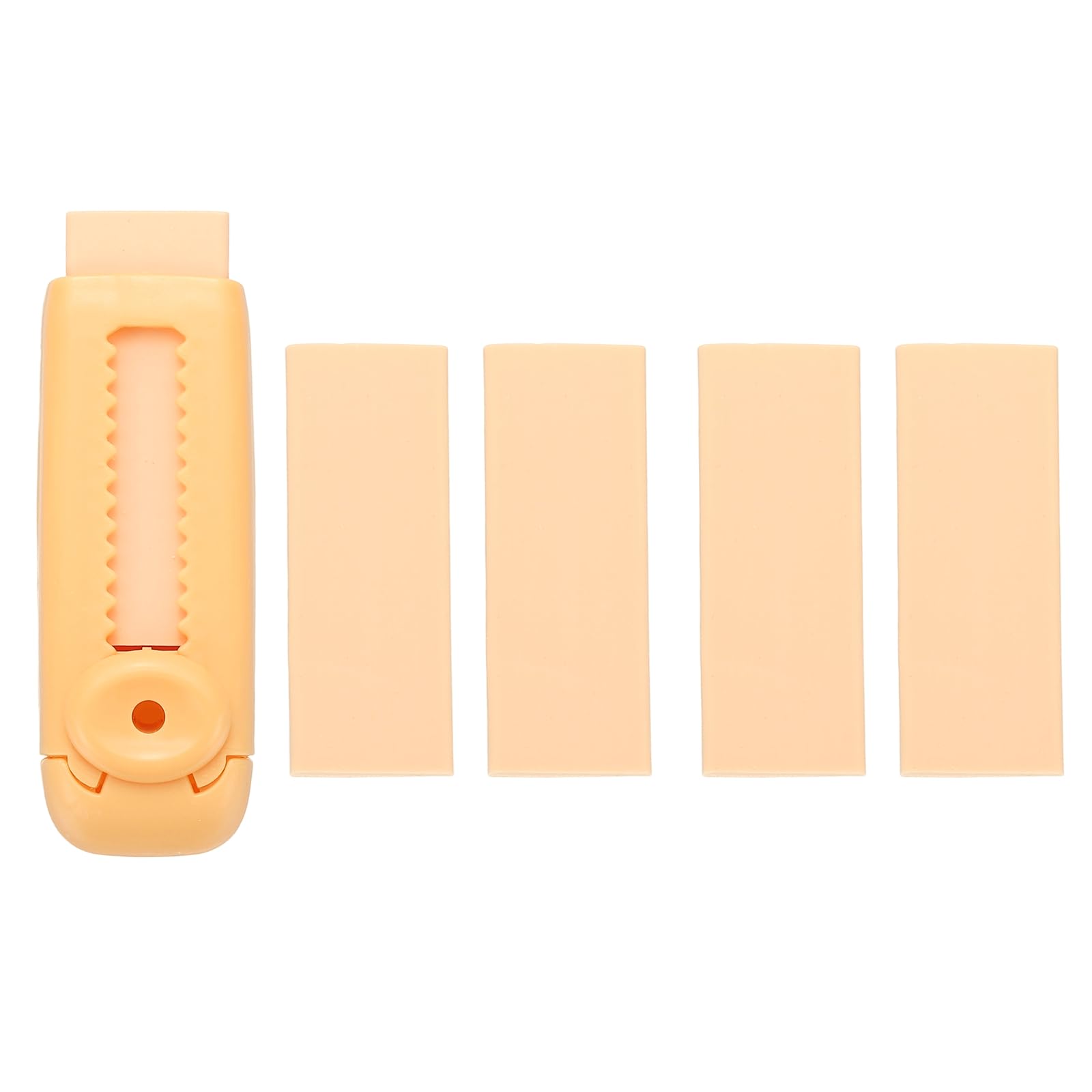 

PATIKIL Retractable Cute Pencil with Plastic Sleeve for Easy for Sketching and for Artists and Orange 5-Pack Erasers, Slide-Type Eraser, Push-Pull