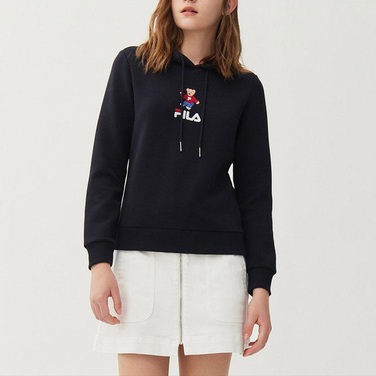 FILA Cartoon Sports Casual Hoodie Women hoodies Blue F11W118288FNV