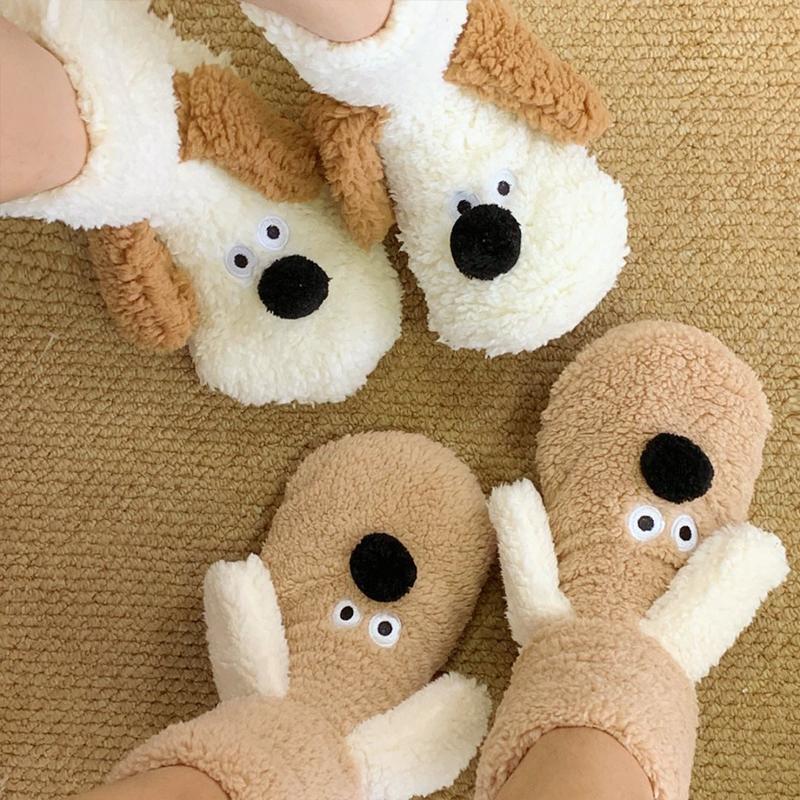 Winter Warm Cartoon Puppy Plush Sleep Socks Snow Socks Home Leg Warmers