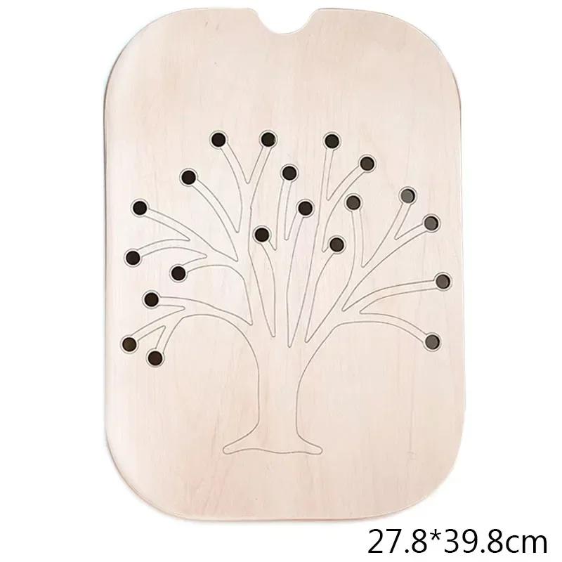 Children's Montessori Sensory Tray Board Game Wooden Christmas Tree Acorn Color Sorter Early Education Training Educational Toys
