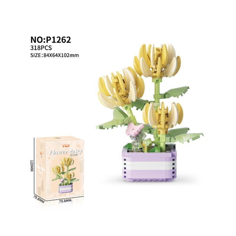 Mini Bausteine Blumentöpfe Simulierte Blumen und Pflanzen Desktop Kleine Ornamente Zusammengebaute Spielzeuge Mädchengeschenke mit gutem Preis
