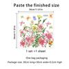 1Pcs Flower Floral Toilet Stickers Green Plant Leaves Wall Stickers Decoration Waterproof Self-Adhesive Decals Bathroom Sticker