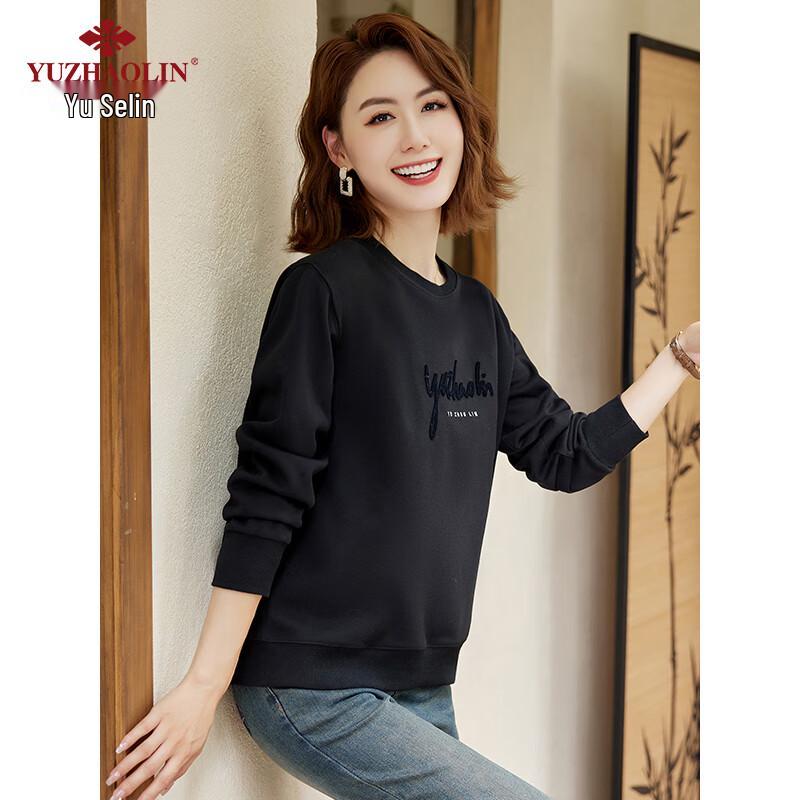 YUZHAOLIN Women's Crew Neck Embroidered Loose Fit Sweatshirt