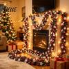 Holiday Decoration Supplies 78 Inch Green Red Christmas Garland Metallic Tinsel Twist Hanging Garland with Seasonal Party Atmosphere Props Snowflake