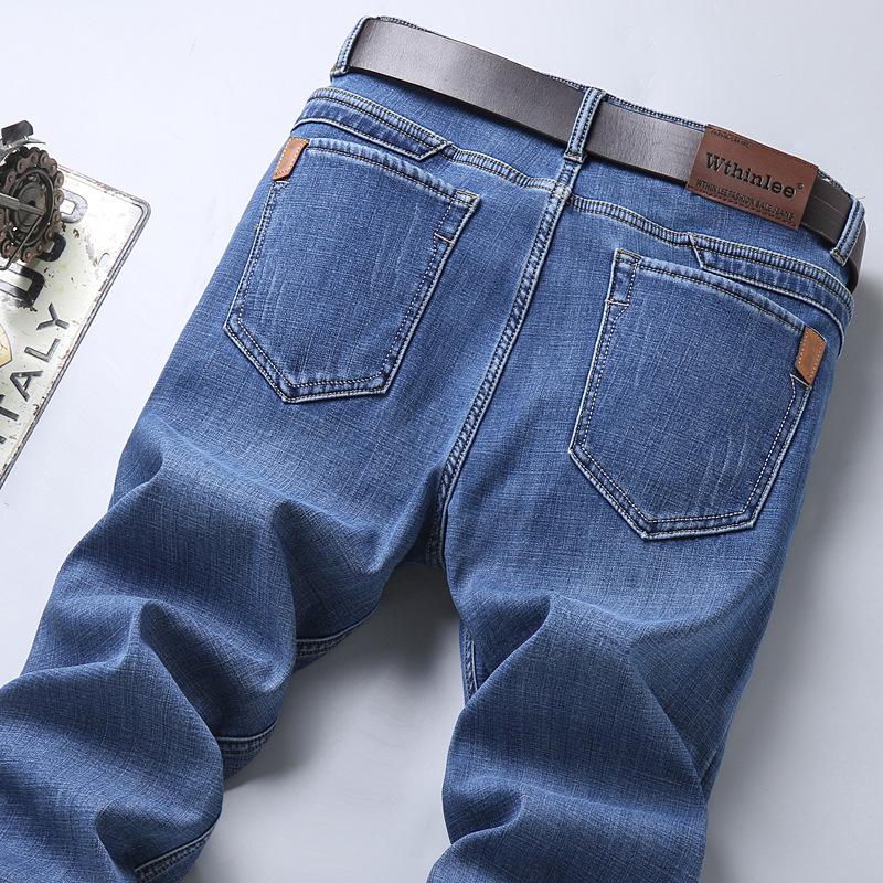 Autumn And Winter New Men'S Plush Thick/Regular Jeans Business Loose Straight Tube Warm Oversized Casual Pants